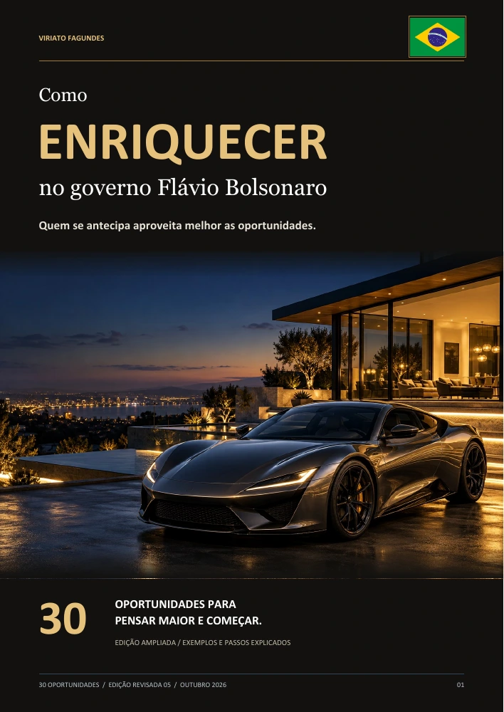 Nova capa ilustrada do e-book Como enriquecer no governo Flávio Bolsonaro